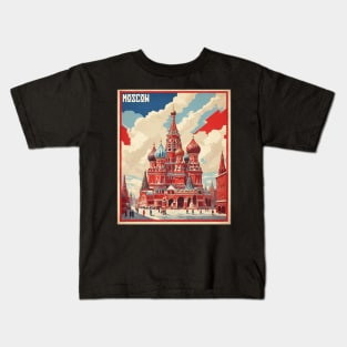 Red Square Russia Vintage Tourism Poster Kids T-Shirt